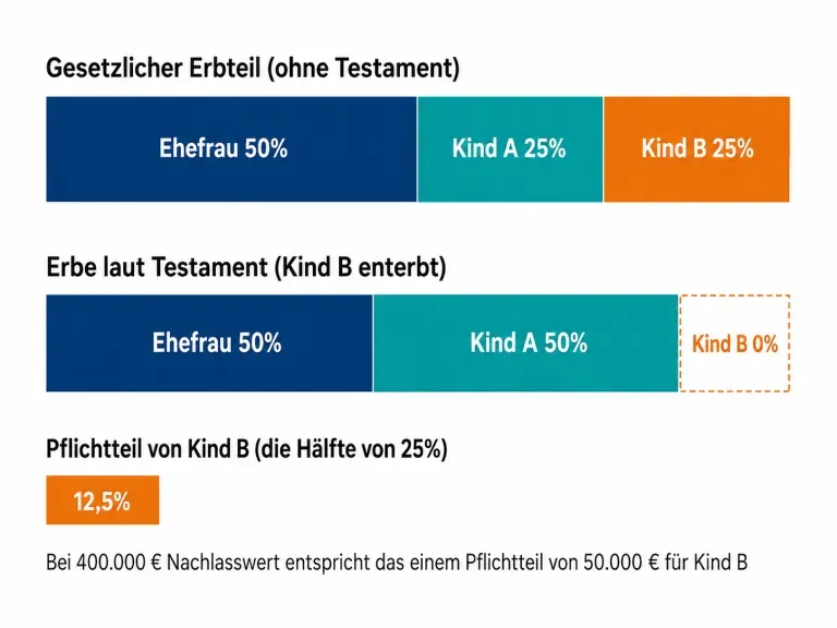 Grafik zur Aufteilung der Pflichtteile